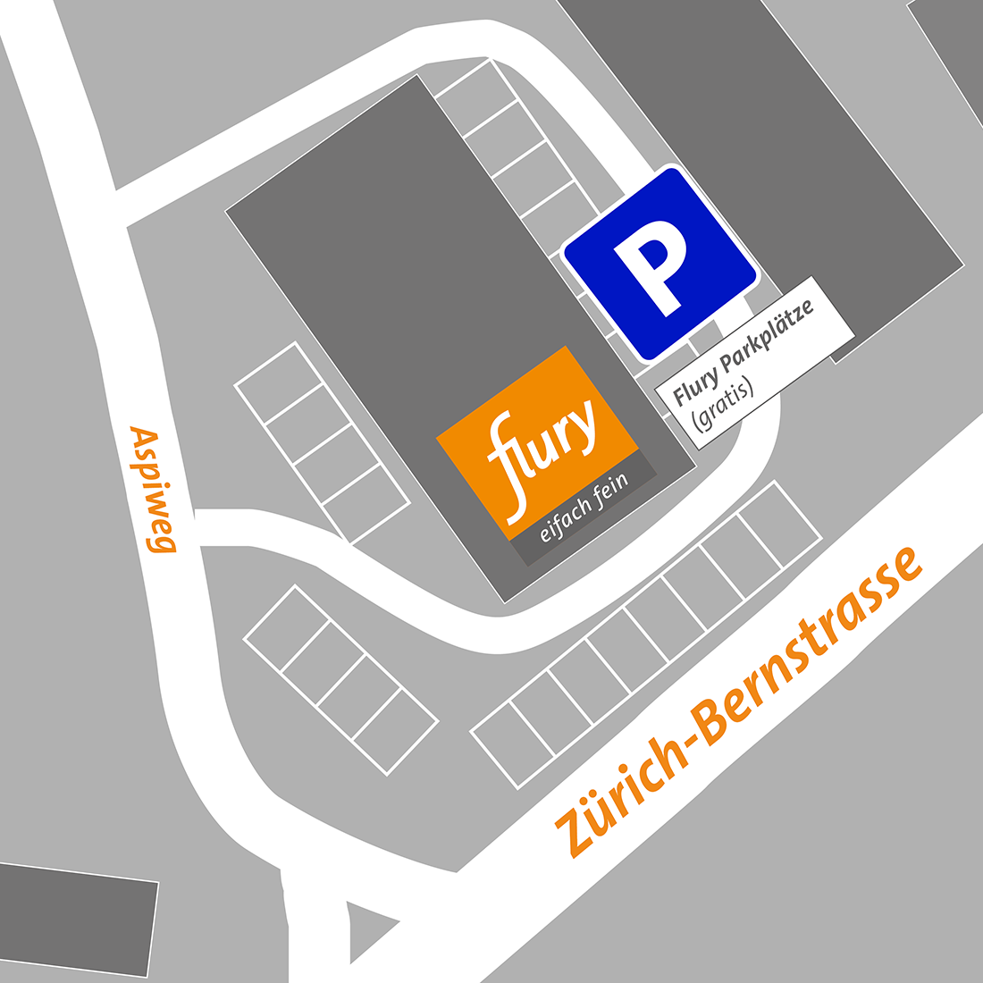 Grafische Darstellung der Parkmöglichkeiten am Standort Koppigen Aspi.