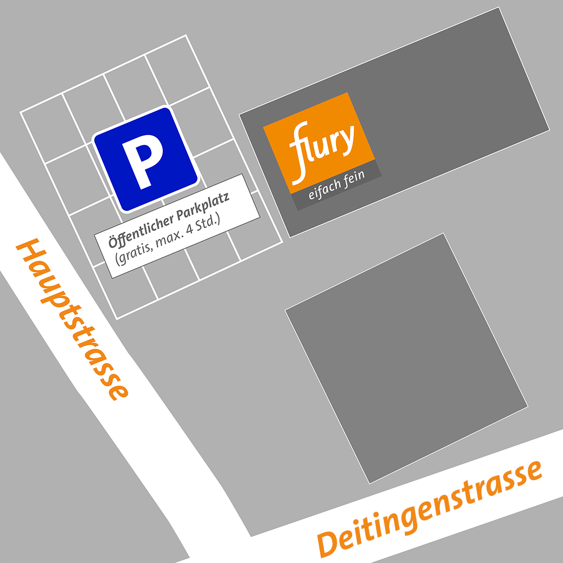 Grafische Darstellung der Parkmöglichkeiten am Standort Luterbach.