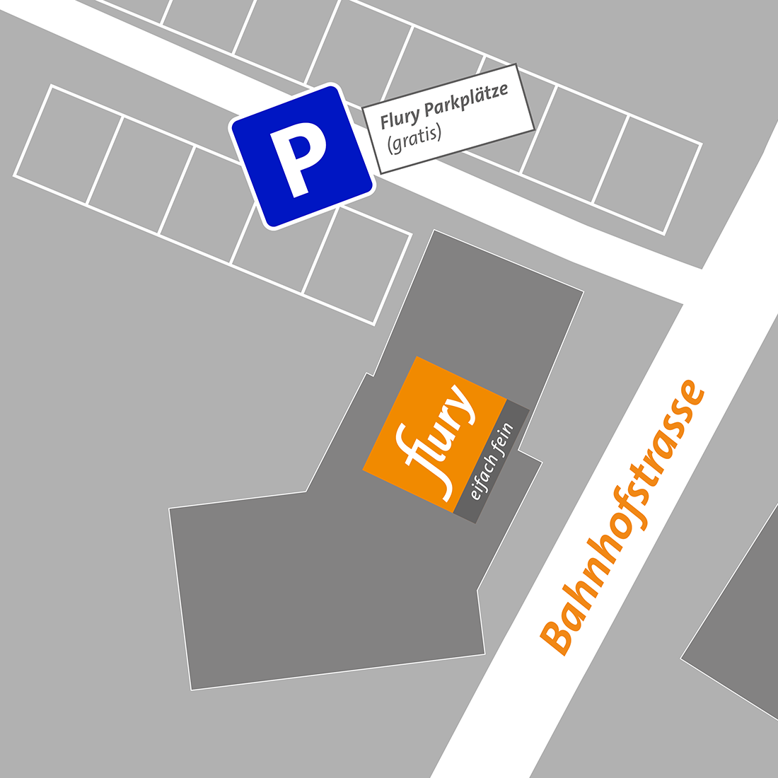 Grafische Darstellung der Parkmöglichkeiten am Standort Subingen.