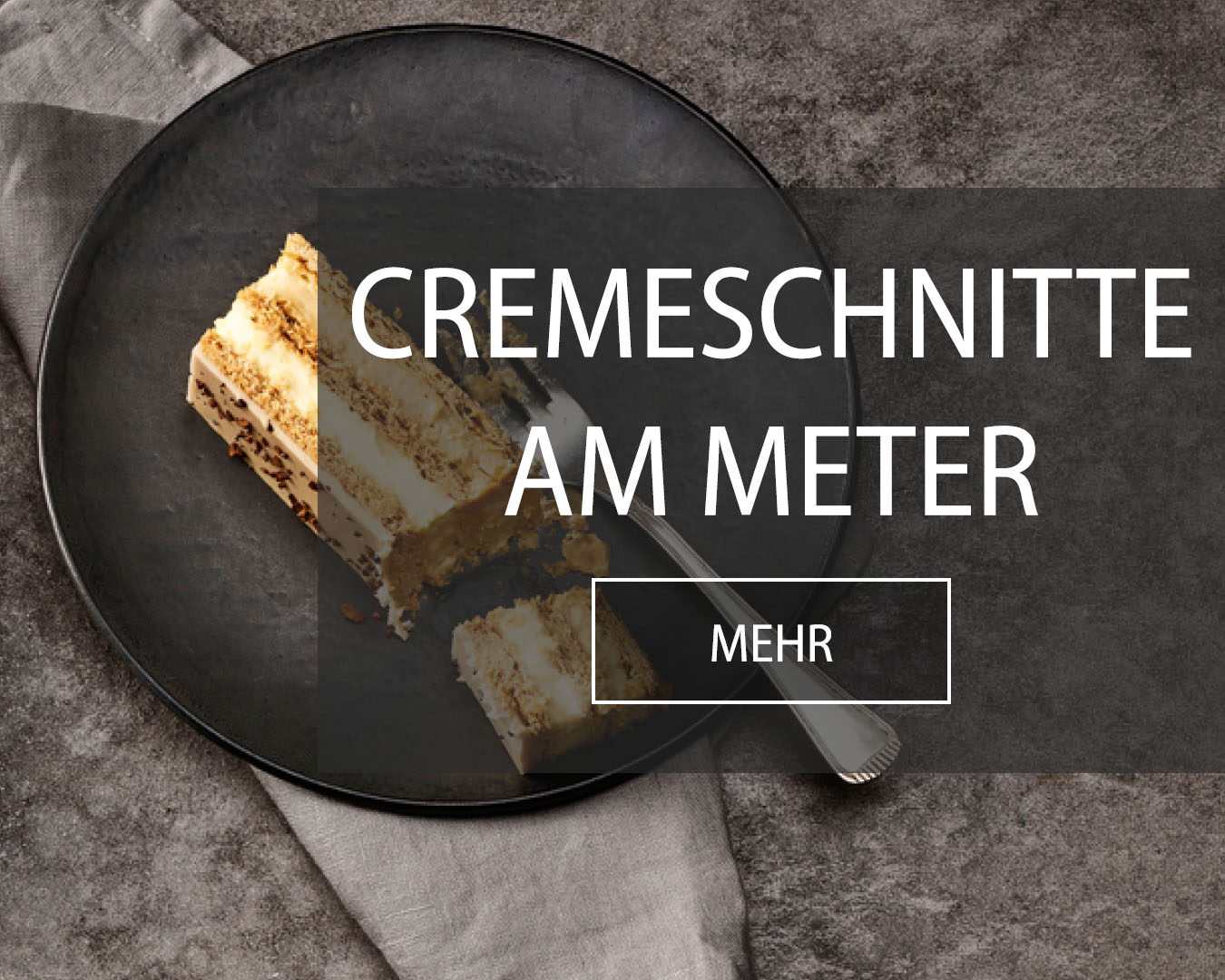 Ein Stück der Cremeschnitte am Meter.